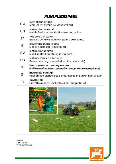 Betriebsanleitung MOBILER PRUEFSTAND M.16 PRUEFSCHALEN
