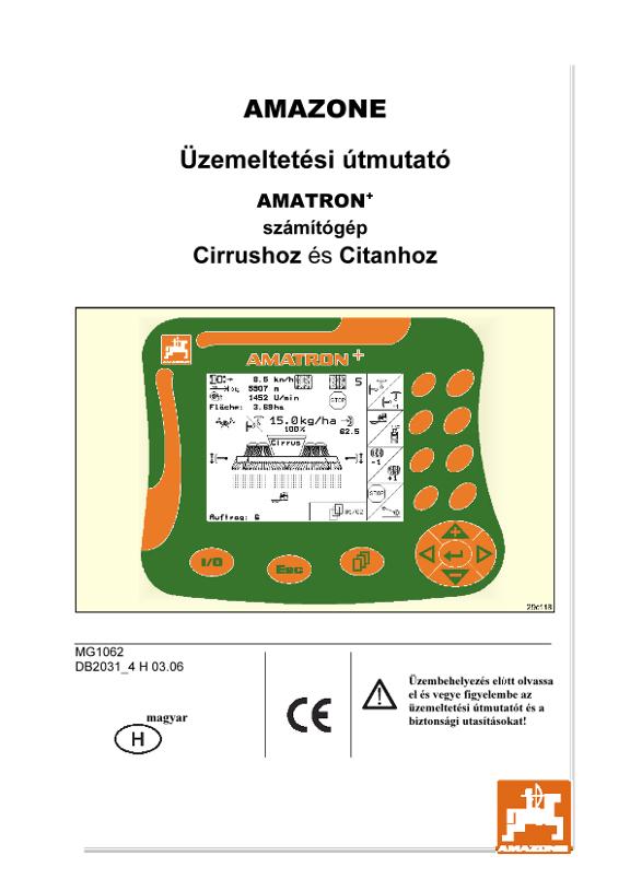 Kezelési útmutató Amatron Cirrus 4000/6000