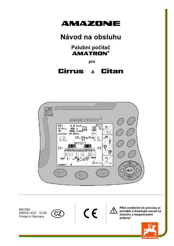 Návod na obsluhu Amatron+ pro Cirrus 4000/6000