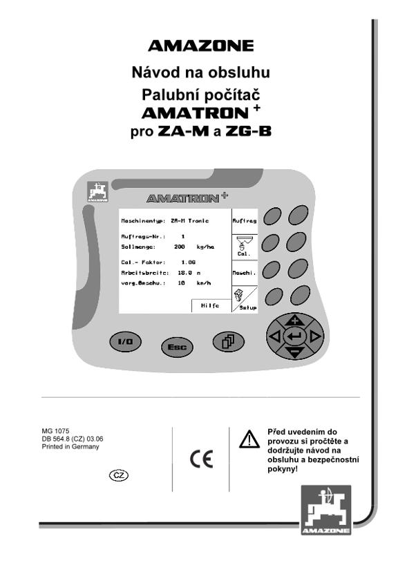 Návod na obsluhu Amatron+ pro ZG-B/ZA-M