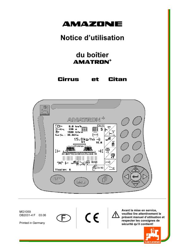 Notice d'utilisation Amatron Cirrus 4000/6000