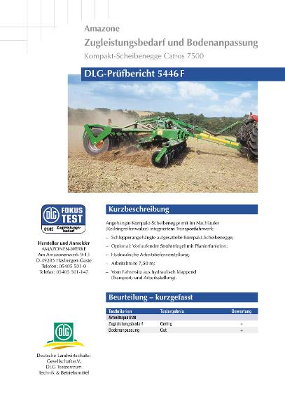 Test: DLG-Prüfbericht 5446F Catros 7500