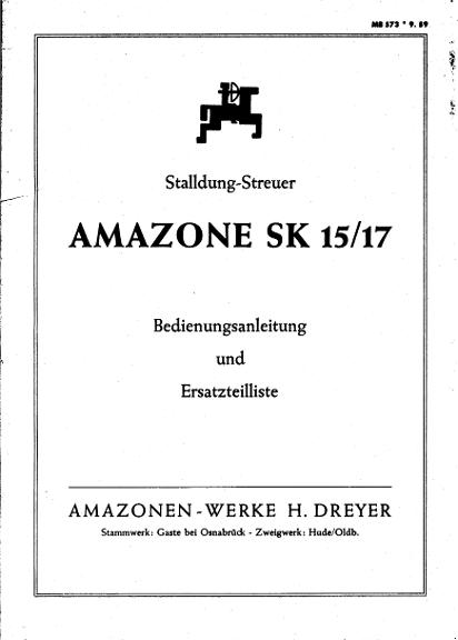 Bedienungsanleitung + Ersatzteilliste SK 15/17