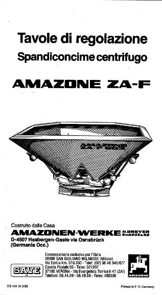 Tavole di regolazione ZA-F