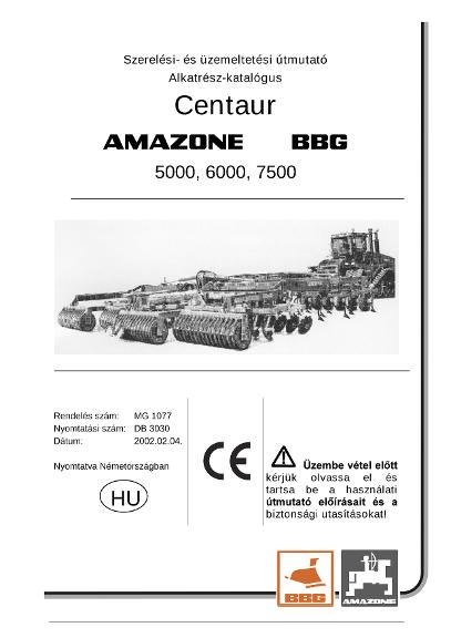 Kezelési útmutató CENTAUR 3002-7501