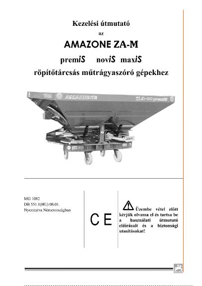 Kezelési útmutató ZA-M PREMIS, NOVIS, MAXIS