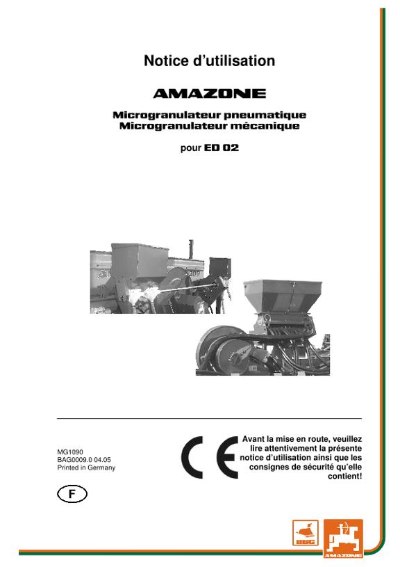 Notice d'utilisation MIKROGRANULATSTREUER ED 02