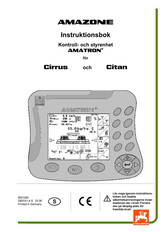 Instruktionsbok Amatron Cirrus 4000/6000