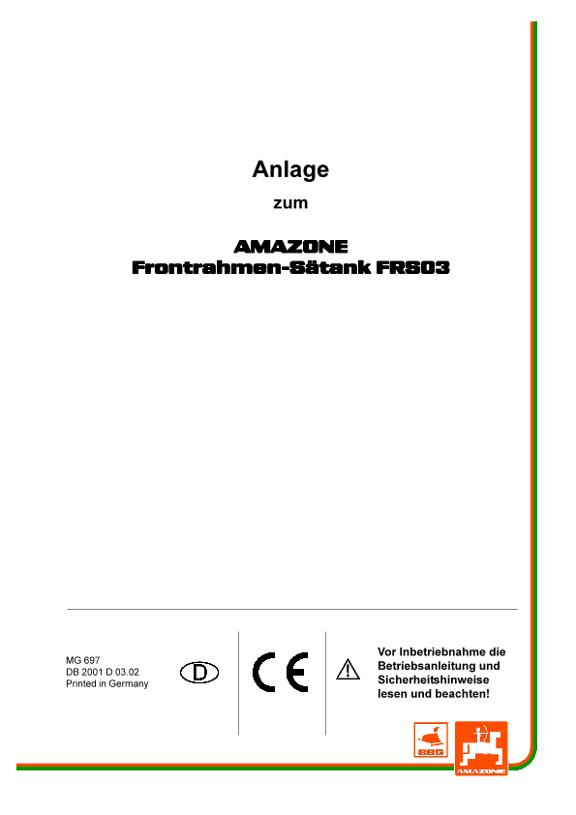 Anlage zur Betriebsanleitung FRS03