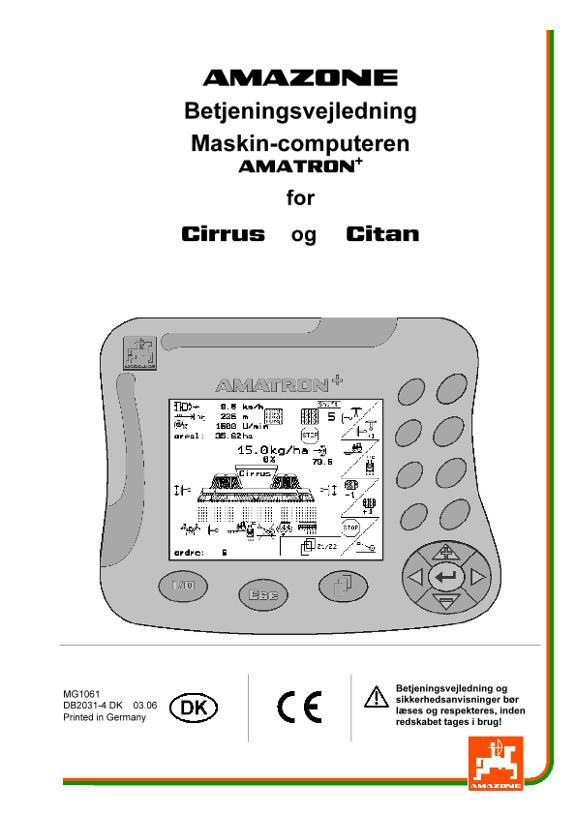 Brugsanvisning AMATRON CIRRUS 4000/6000