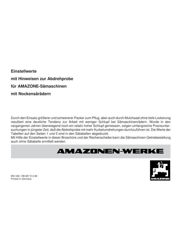 Anlage Einstellw. AD2, RP-AD2, RPD, AD Spezial, D8 Super/Spezial