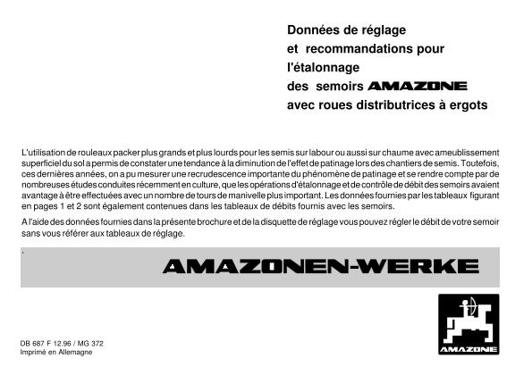 l'étalonnage des semoirs AD2, RP-AD2, RPD, AD Spezial, D8 Super/Spezial