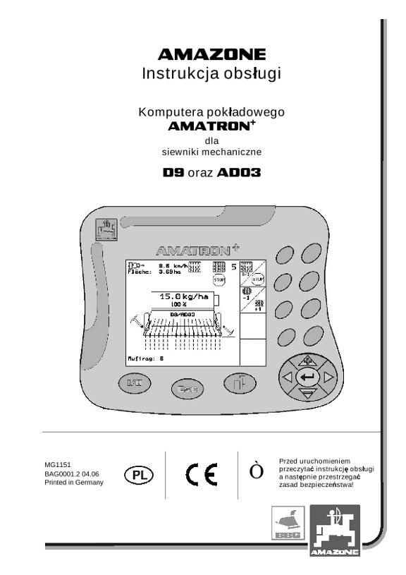Instrukcja obsługi AMATRON + F.D9/AD 3