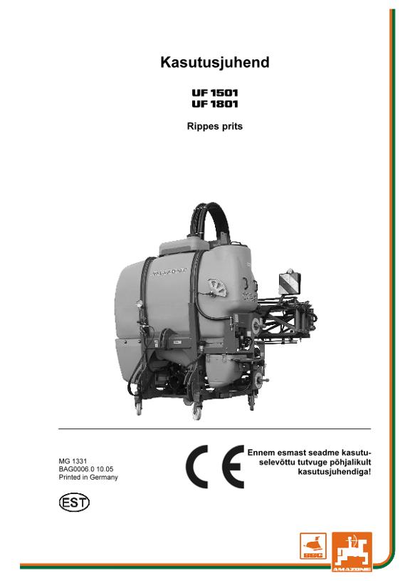 Kasutusjuhend UF 1501 / 1801