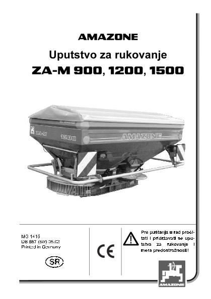 Uputstvo za rukovanje ZA-M 900-1500 (SR)