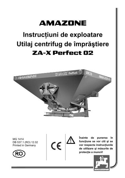 Instrucţiuni de exploatare ZA-X