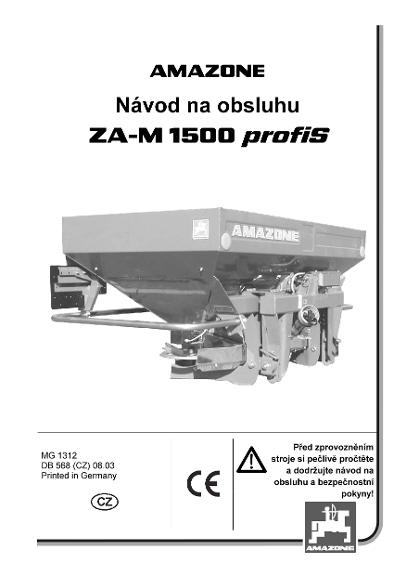 Návod na obsluhu ZA-M 1500 Profis