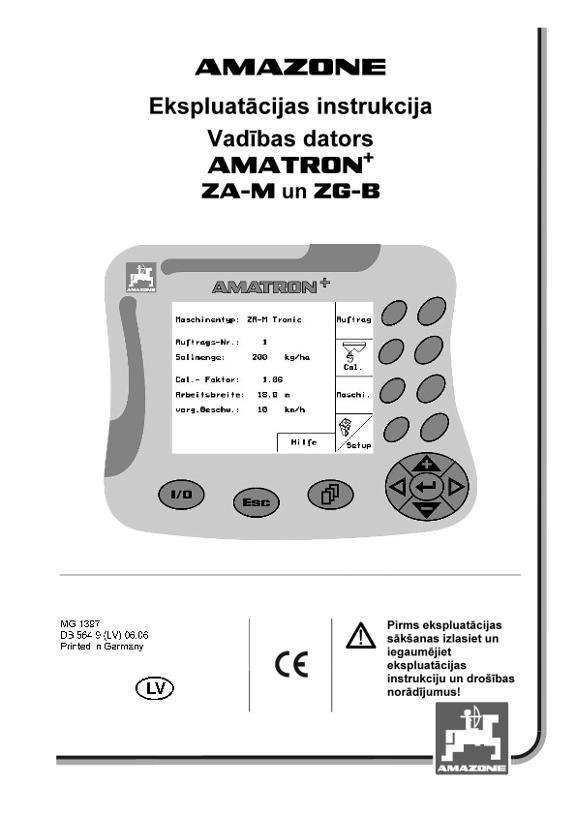 Ekspluatācijas instrukcija Amatron +   ZG-B ZA-M
