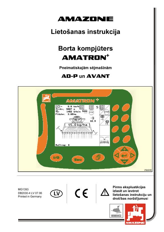 Ekspluatācijas instrukcija AMATRON +  F.AD-P / AVANT