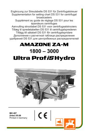 Ergänzung zur Streutabelle DS 531 Ultra 1800 - 3000 Profis Hydro