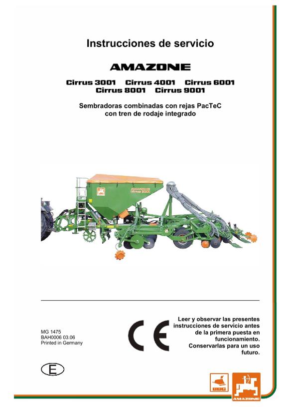 Manual del operador Cirrus 3/4/6/8/9001