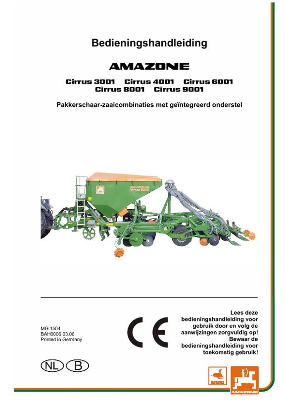 Bedieningshandleiding Cirrus 3/4/6/8/9001