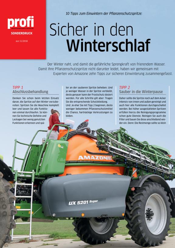 Pfanzenschutzspritze einwintern - Sonderdruck profi 11-2018