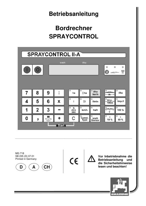 Betriebsanleitung Spray-Control IIa