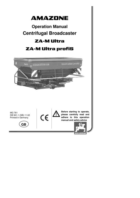 Operation manual ZA-M ultra profiS