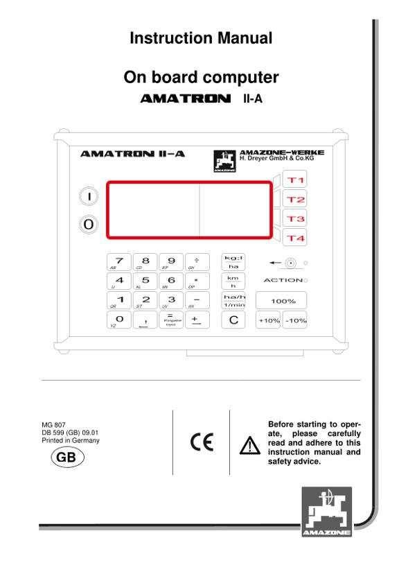 Operation manual Amatron IIa