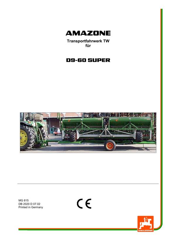 Bedienungsanleitung TW Transportwagen f. D9-60
