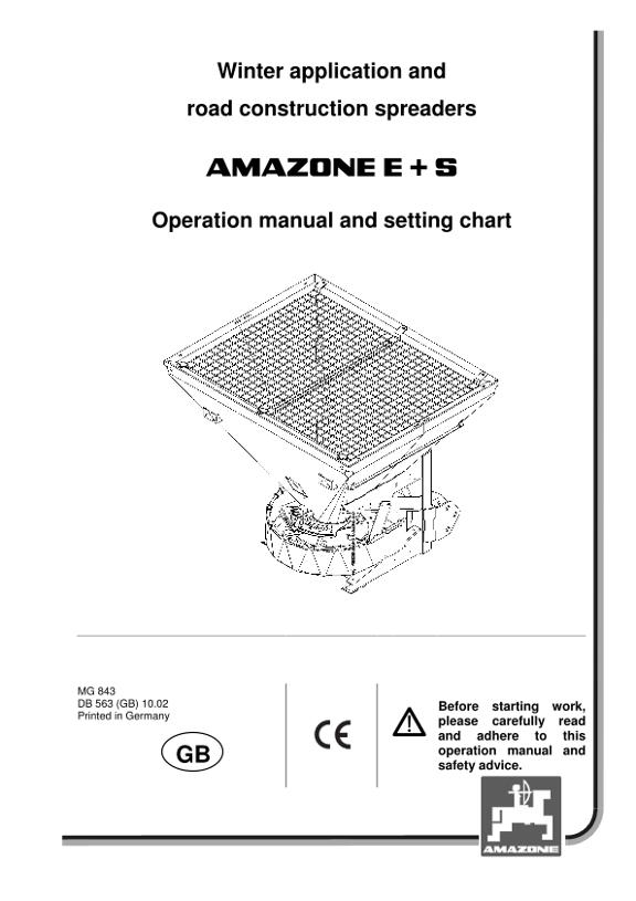 Operation manual E+S 300/750