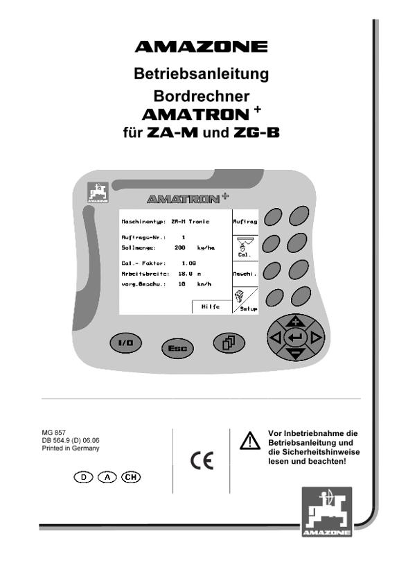 Betriebsanleitung Amatron + für ZG-B/ZA-M
