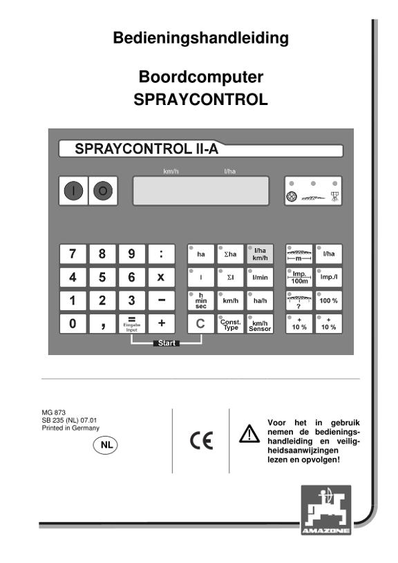 Bedieningshandleiding Spray-Control IIa