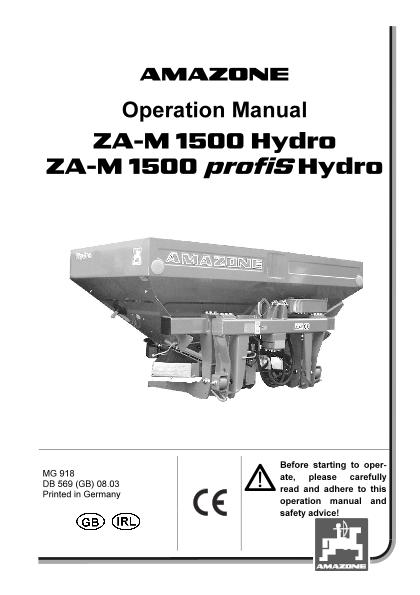 Operation manual ZA-M 1500 hydro, profiS-hydro