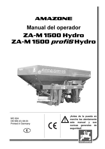 Manual del operador  ZA-M 1500 hydro, profiS-hydro