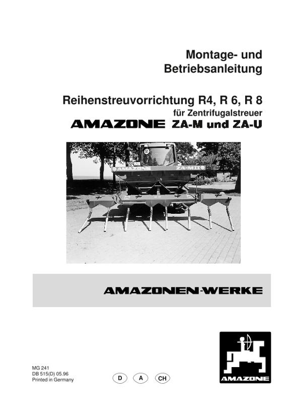 Montage- und Betriebsanleitung Reihenstreuvorrichtung R4, R6, R8 für ZA-M/ZA-U (de)