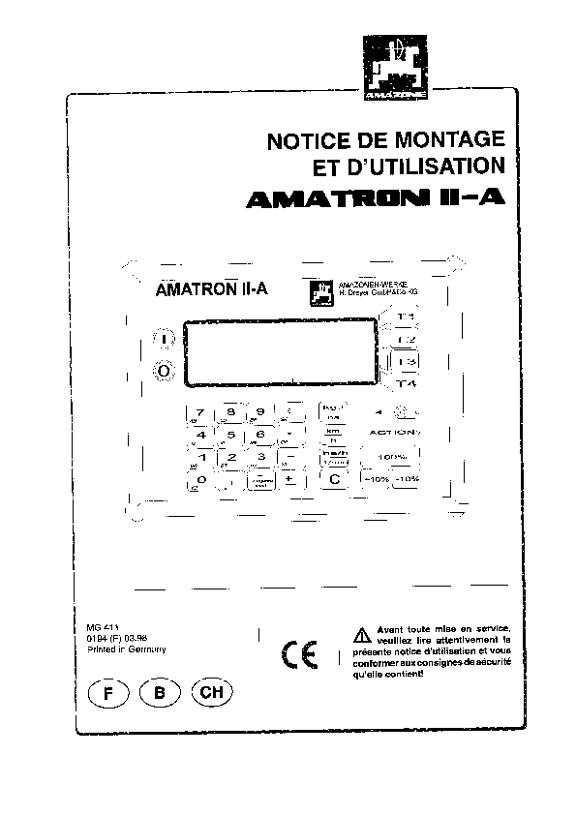 Notice d'utilisation Amatron IIa