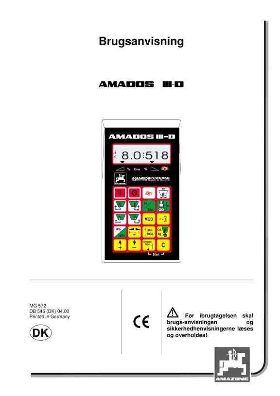 Brugsanvisning Amados III D