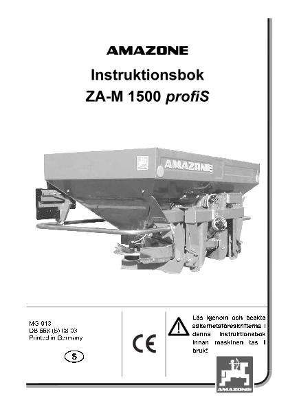 Instruktionsbok ZA-M 1500 profiS