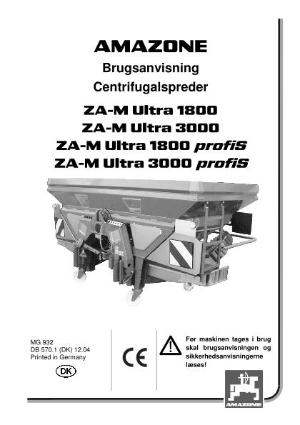 Brugsanvisning ZA-M 1800-3000 Ultra profiS
