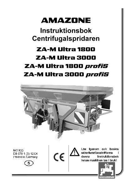 Instruktionsbok ZA-M 1800-3000 Ultra profiS