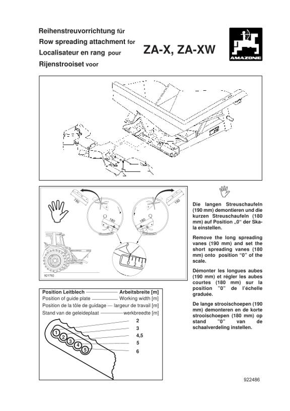 Beiblatt Reihenstreuvorrichtung für ZA-X bis März 2006
