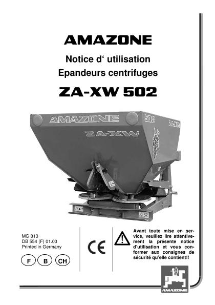 Notice d'utilisation ZA-XW