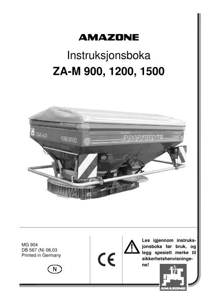 Instruksjonsboka ZA-M 900-1500