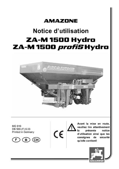 Notice d'utilisation ZA-M1500 hydro, profiS-hydro