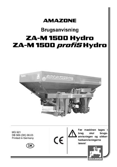 Brugsanvisning ZA-M 1500 hydro, profiS-hydro