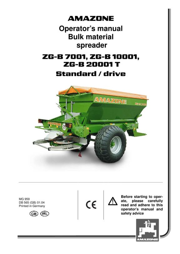 Operation manual ZG-B standard/drive/