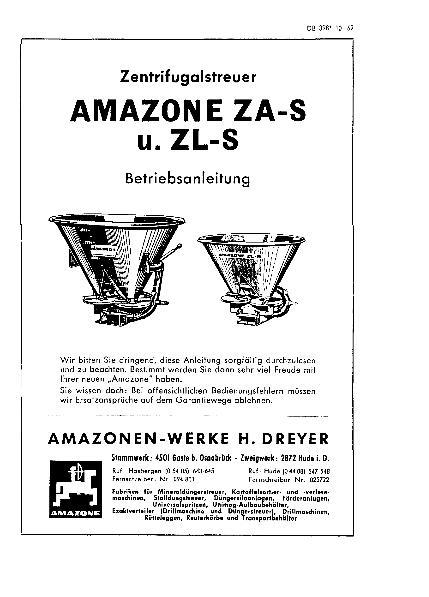 Betriebsanleitung Zentrifugalstreuer ZA-S und ZL-S (10/69)