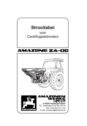 Strooitabel ZA-OC